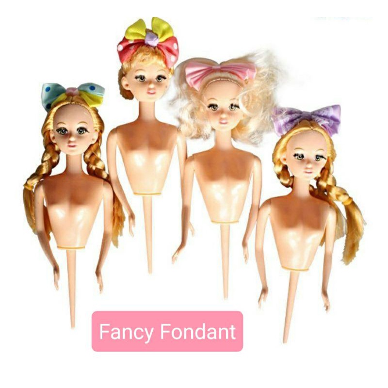 búp bê nhựa bán thân trang trí bánh kem cao 18cm