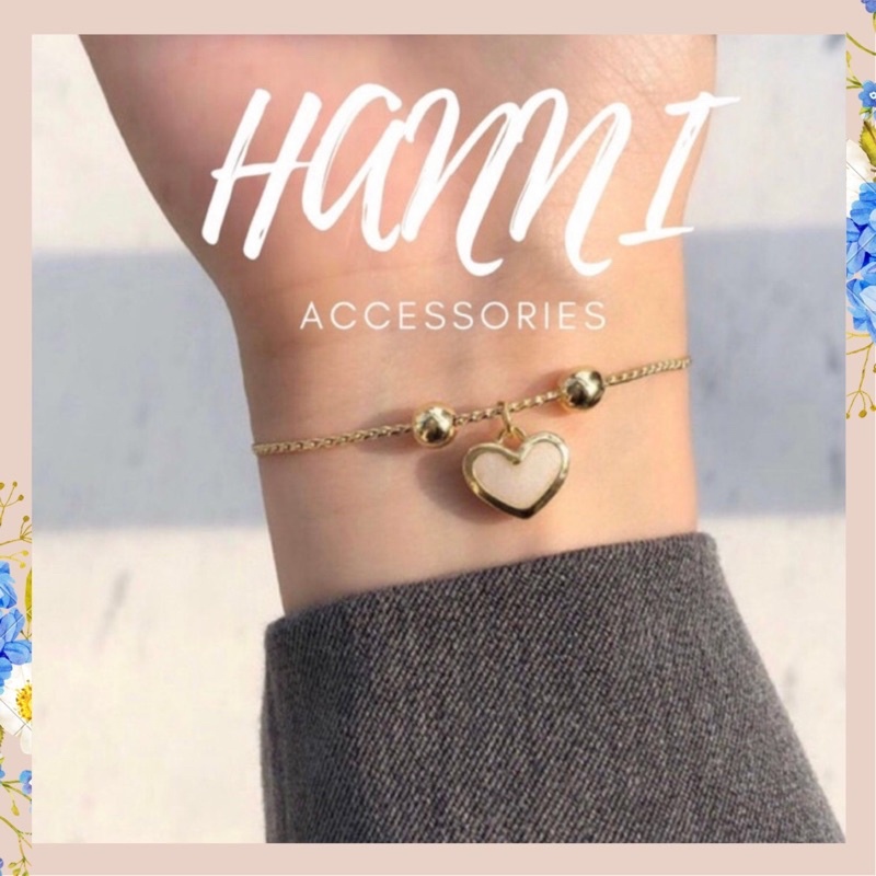 Vòng tay nữ,lắc tay nữ dây rút hình tim Hanni