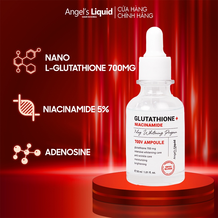 Serum Dưỡng Trắng Se Khít Lỗ Chân Lông Angel's Liquid Glutathione + 5% Niacinamide 7Day Whitening Ampoule 30ml