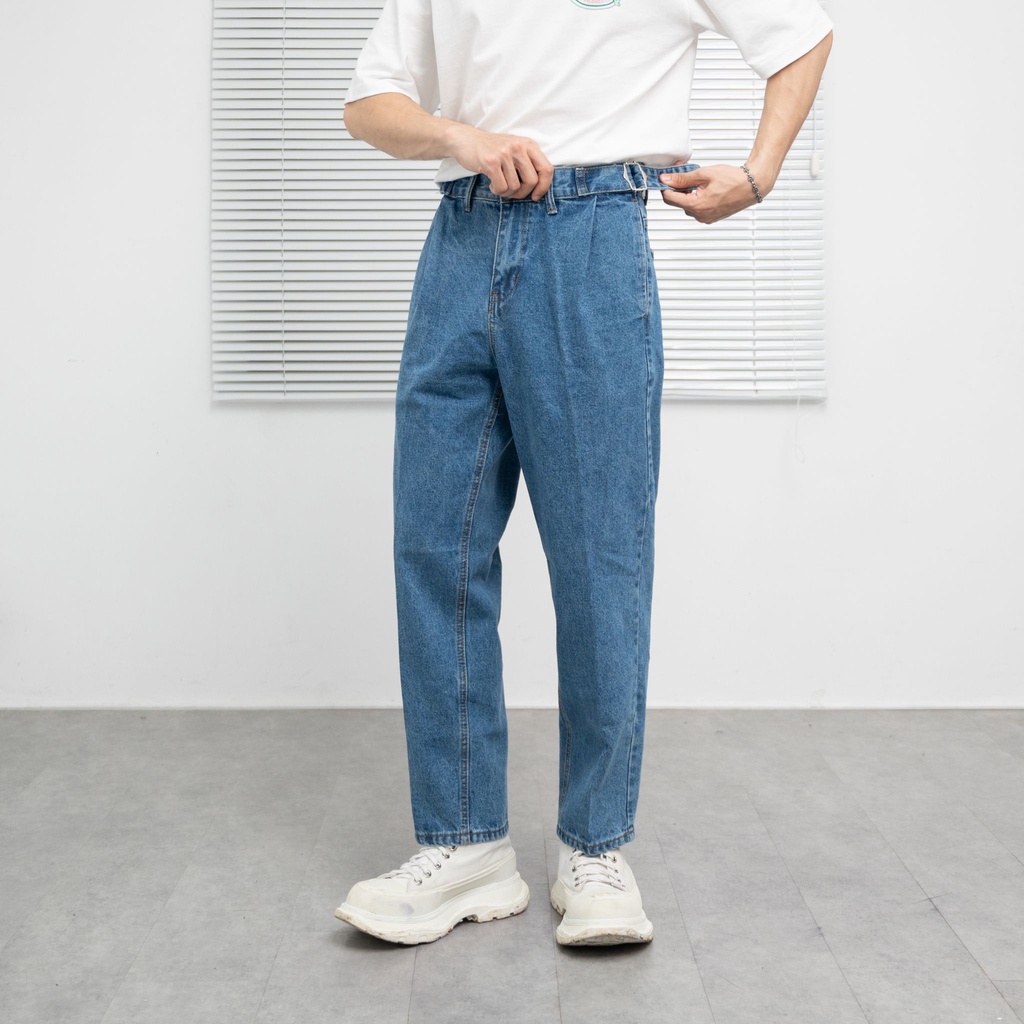 Quần Jeans xanh 2 màu dáng Baggy Selected Island