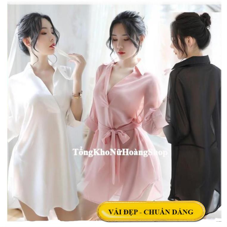 [Siêu Phẩm 2021 - Sang - Xịn]áo sơ mi ngủ nữ cao cấp - váy ngủ đẹp dài quyến rũ B1030 | BigBuy360 - bigbuy360.vn