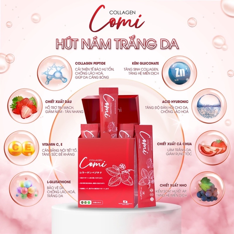 Collagen hút nám trắng da Comi hộp 10g tặng nạ ngủ | BigBuy360 - bigbuy360.vn