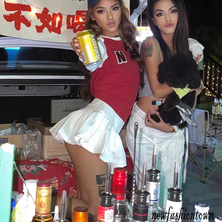 Nfashion-y2k Chân Váy Mini Lưng Cao Xếp Ly Siêu Ngắn Màu Trắng Vintage Hàn Quốc Kawaii Thời Trang Cho Nữ Đi Club Đêm