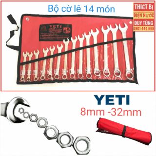 Bộ Cờ lê YETI Chính hãng 14 món 8mm-24mm (Khóa vòng miệng)