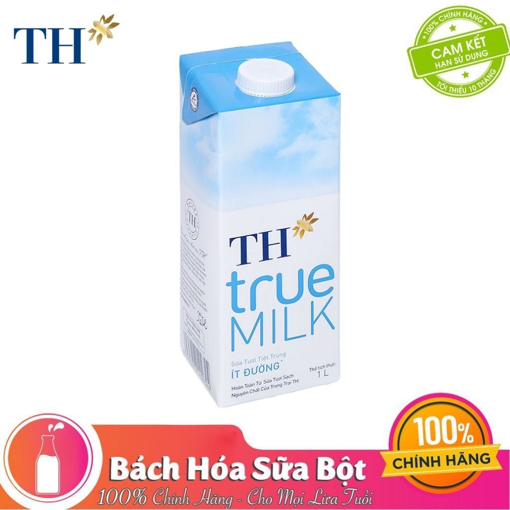 Sữa Tươi Tiệt Trùng TH True Milk Ít Đường 1L/Hộp (Date 27/5/2022)