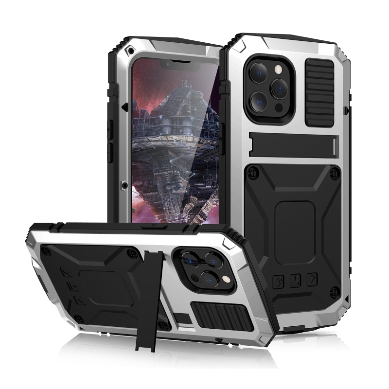 Ốp Điện Thoại Kim Loại Nhiều Lớp Kèm Giá Đỡ Cho phone13