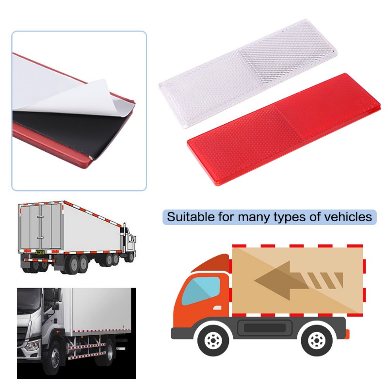 1 Cuộn Băng Keo Phản Quang Màu Đỏ Trắng Cảnh Báo An Toàn Ban Đêm Chống Thấm Nước Trang Trí Xe Hơi / Xe Tả
