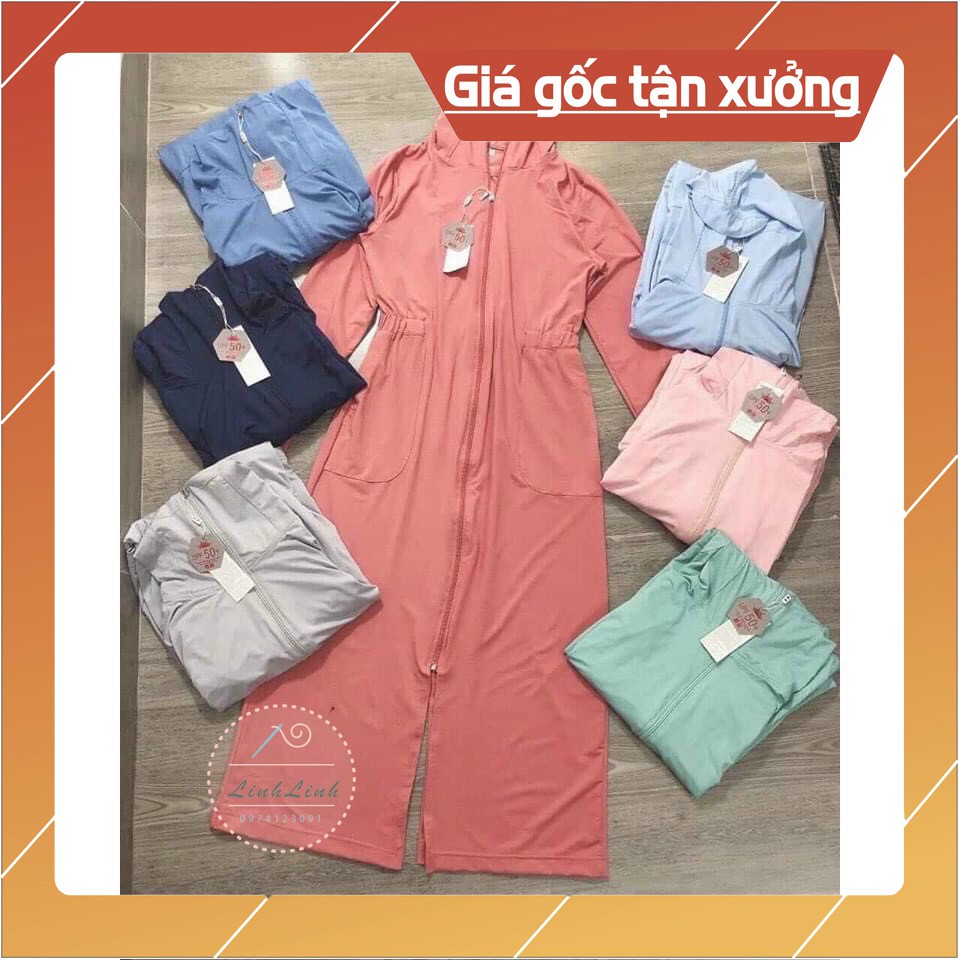 Áo chống nắng dáng dài cao cấp, áo chống nắng toàn thân thoáng mát vải kim cương cho nữ