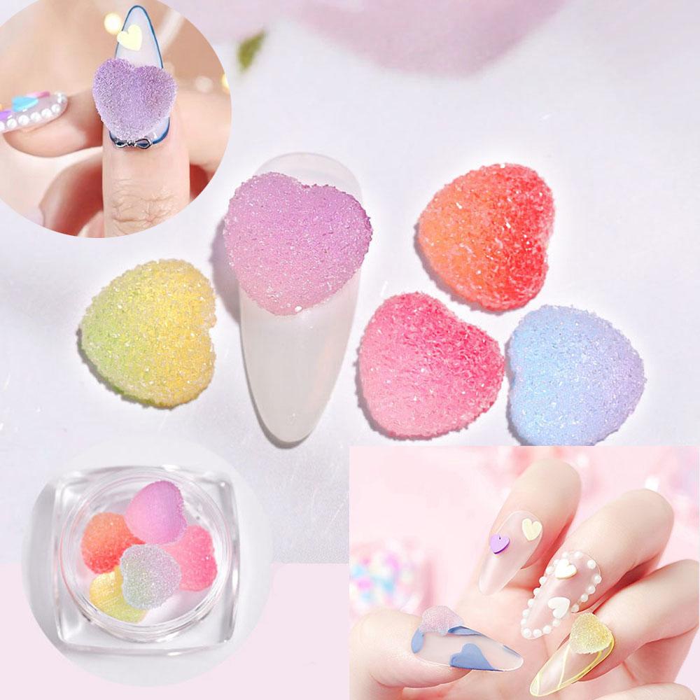 Phụ Kiện Trang Trí Móng Tay 3D Hình Kẹo / Ngôi Sao / Trái Tim Bằng Acrylic Màu Gradient Xinh