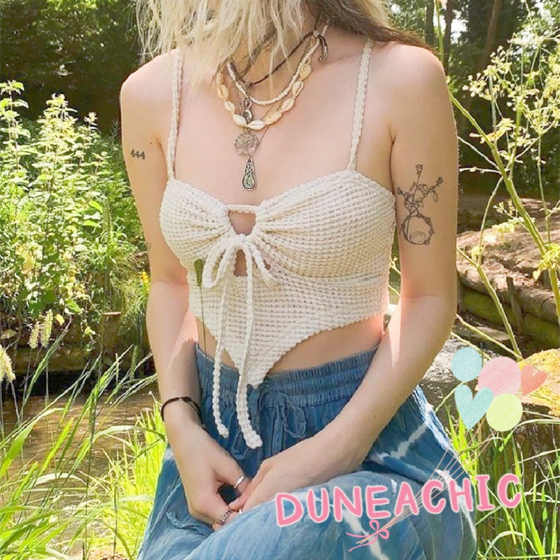 Áo Tank Top Dệt Kim Hở Lưng Gợi Cảm Cho Nữ