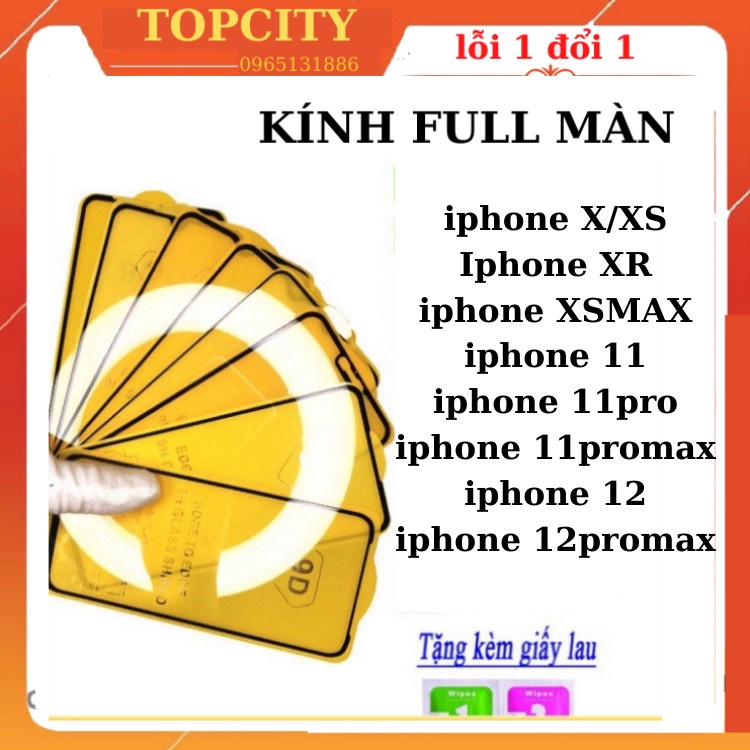 Cường lực IPHONE X/ XS/ XS MAX/ XR/ IP11/ IP11 Pro/ IP11 Pro MAX/ IP 12 Mini/ 12/ 12 Pro/ 12 Pro Max Full   Educase.vn