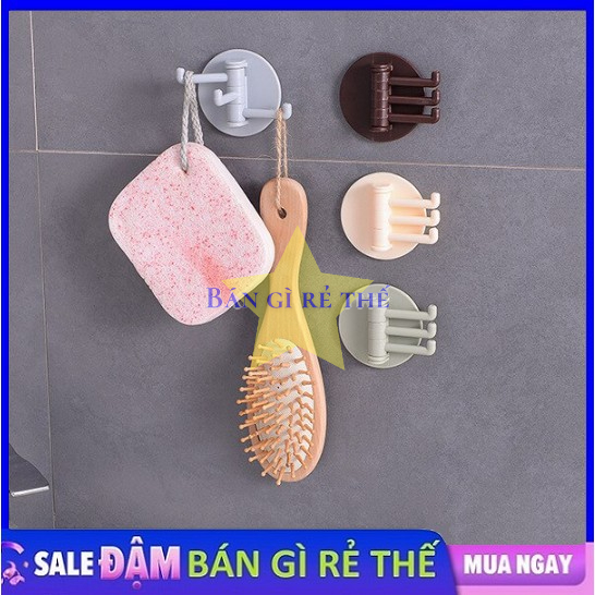 MÓC DÁN TƯỜNG 3 MÓC 5,8CM - MÓC DÁN TƯỜNG 3 CHẤU XOAY ĐA NĂNG TREO ĐƯỢC NHIỀU ĐỒ