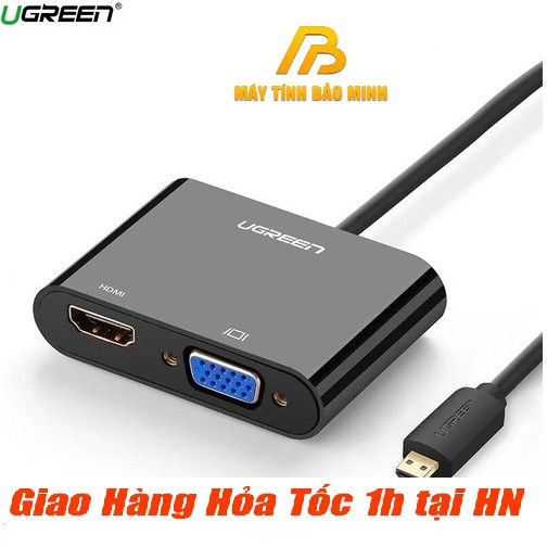 Cáp Chuyển Micro HDMI sang HDMI và VGA Có Audio Ugreen 30355 - Hàng Chính Hãng