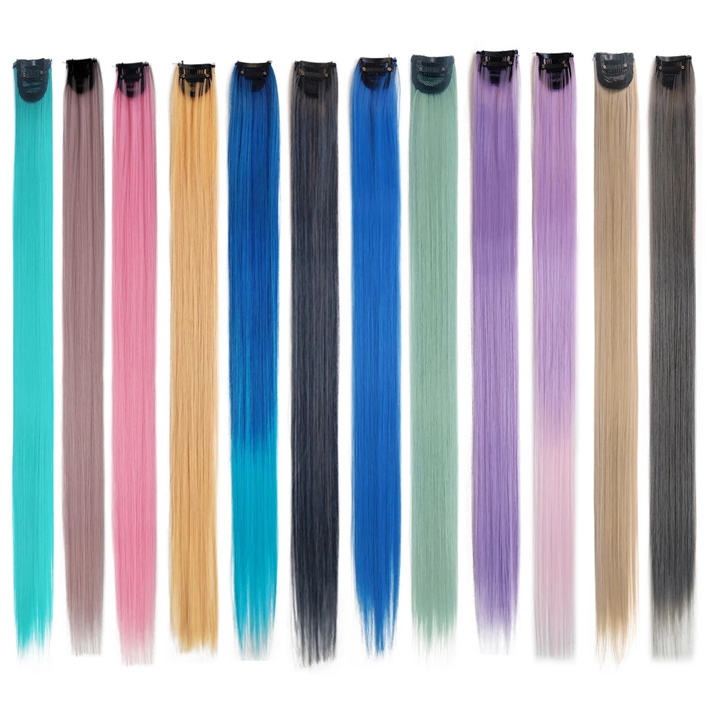 Bộ Tóc Giả Dài Nhuộm Màu Thời Trang Cho Nữ