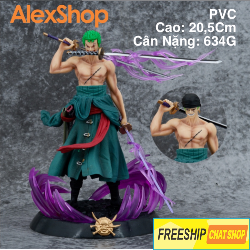 Mô Hình Zoro Ngậm Kiếm Làm Bằng Tay - 2 Đầu Thay Thế