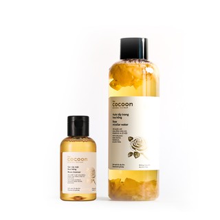 Combo gel rửa mặt hoa hồng cocoon 140ml + Nước tẩy trang hoa hồng cocoon 500ml