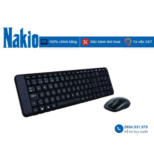 Bộ bàn phím chuột không dây Logitech MK220 Wireless USB