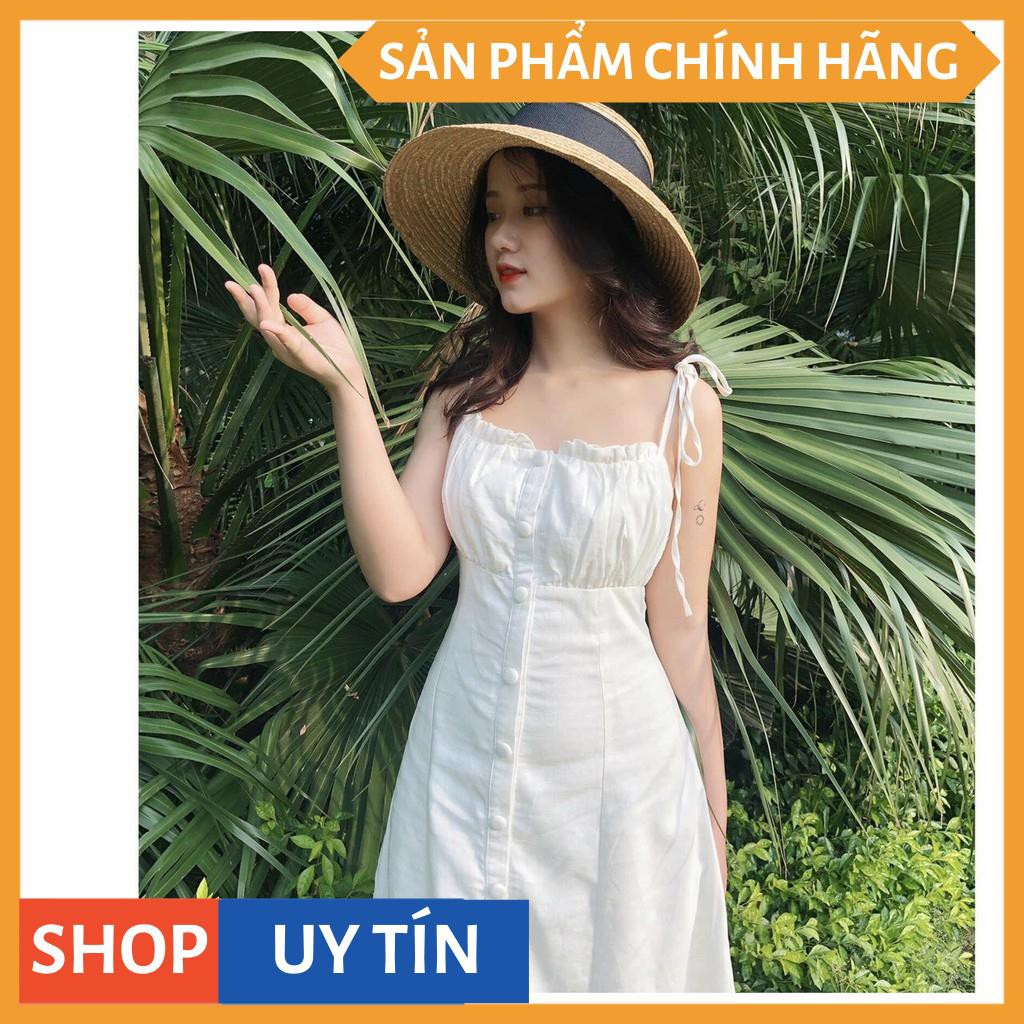 Đầm maxi 2 dây xếp li đi biển vintage | WebRaoVat - webraovat.net.vn