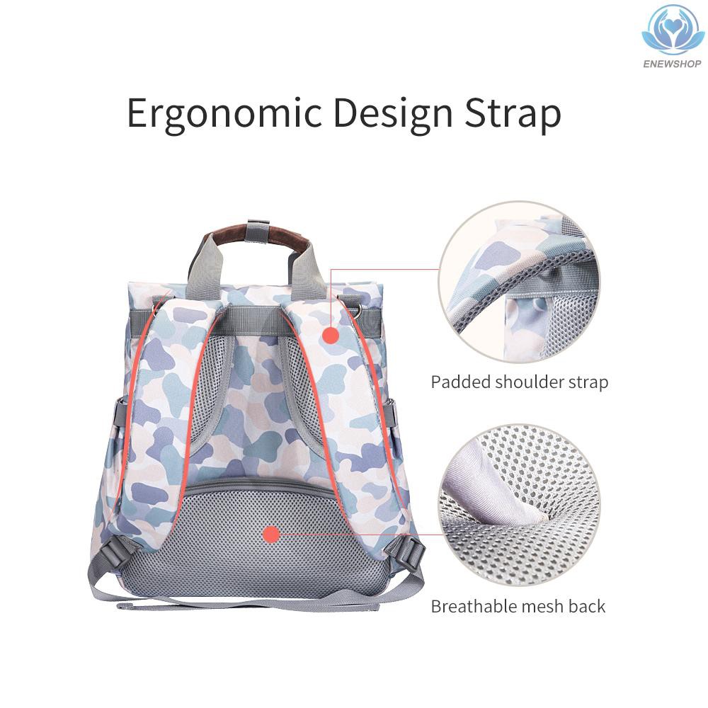♥♥enew~Baby Diaper Bag Backpack Multi-function Water-proof Large Capacity Nappy Tote Bags With Stroller Strap Insulated Bottle Pockets Unisex Fashion for Mom &amp; Dad Grey