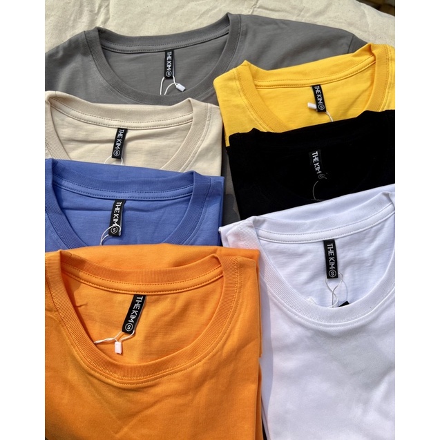 Áo thun tay lỡ oversize nhiều màu chất cotton , phông trơn ngắn tay cổ tròn unisex nam nữ basic The Kim A134