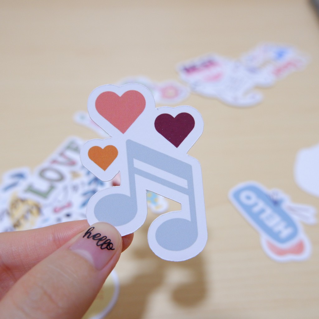 LOVE - Sticker die-cut - Sticker cắt rời - Nguyên liệu làm Scrapbook Handmade