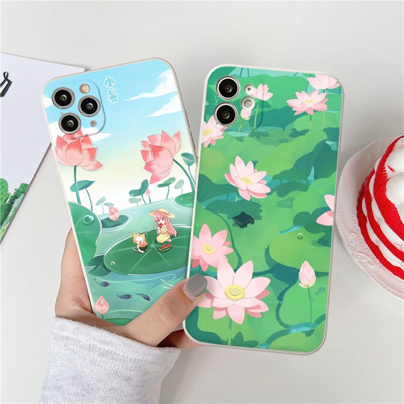 Ốp lưng iphone Hoa Sen bảo vệ camera iphone 6/6plus/7/7plus/8/8plus/x/xr/xs/11/12/13/14pro/max/promax tr422