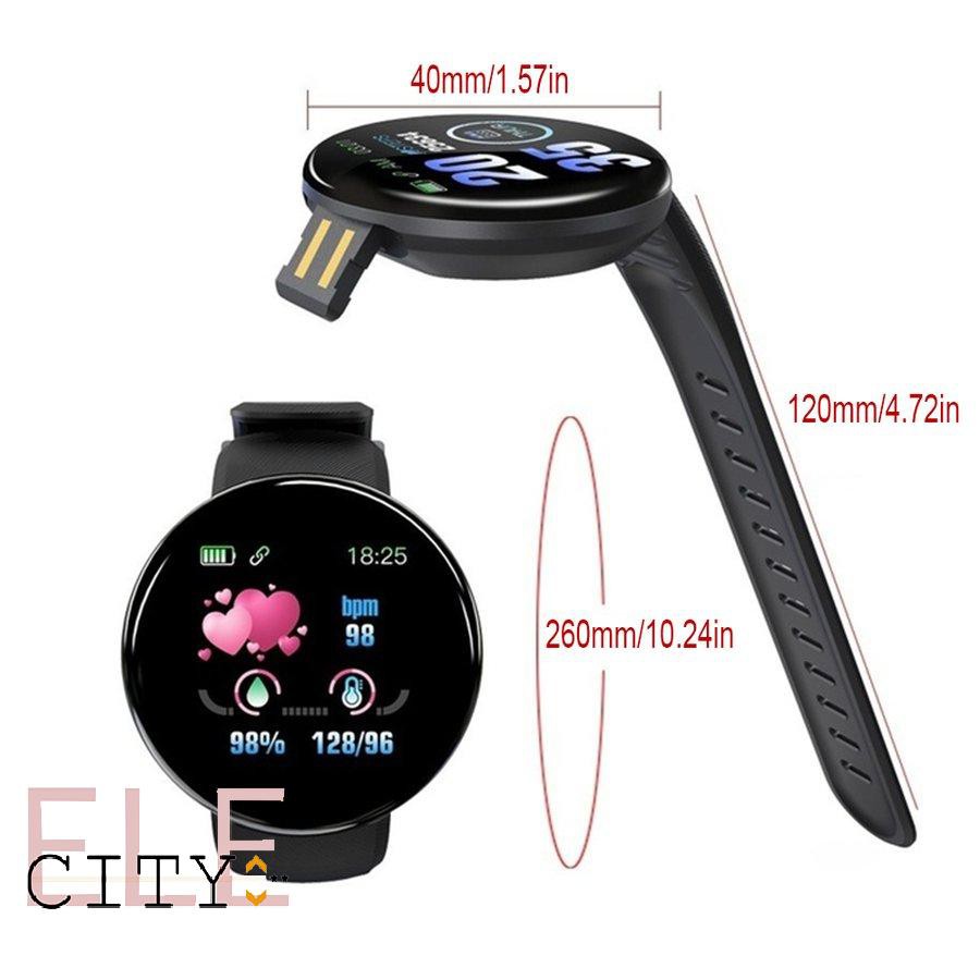 Ele】⚡⚡Đồng Hồ Thông Minh Bluetooth D18 Theo Dõi Thể Thao Chống Nước Cho Nam Và Nữ Đồng Hồ Cho Hệ Thống IOS