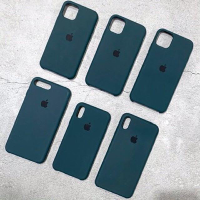 Ốp iphone chống bẩn dễ lau chùi có logo táo màu xanh Midnightgreen choh 6/6s/6Plus/7/8/8Plus/X/XsMax/11/11pro/11promax