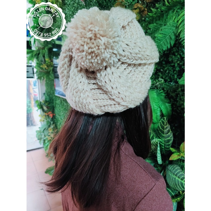 Mũ handmade kiểu quả trám cho nữ - Quà tặng độc đáo - Mũ len móc tay