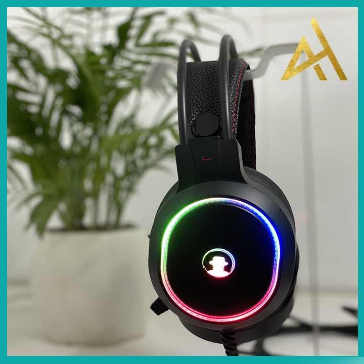 Tai Nghe Headphone Gaming Đèn LED 7 Màu RGB Có Mic ASSASSINS X8 Tai Nghe Nhạc Máy Vi Tính PC Laptop Chuyên Game Có Dây