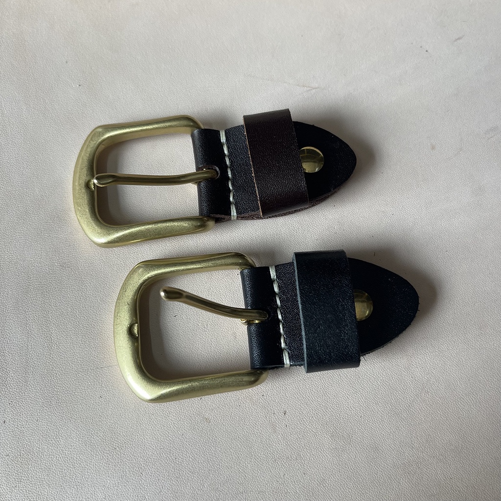 Mặt Khóa Thắt lưng Nam KD01 Khóa Kim Chất Liệu Đồng Thau Rộng 3.5cm Kèm Đai Da Bò Hai Màu Đen Nâu