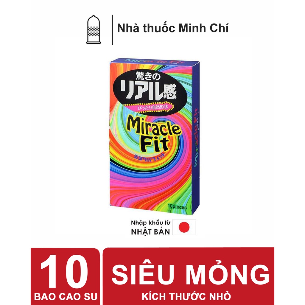 bao cao su sagami miracle fit, cỡ nhỏ 49mm , ôm khít hộp 10c