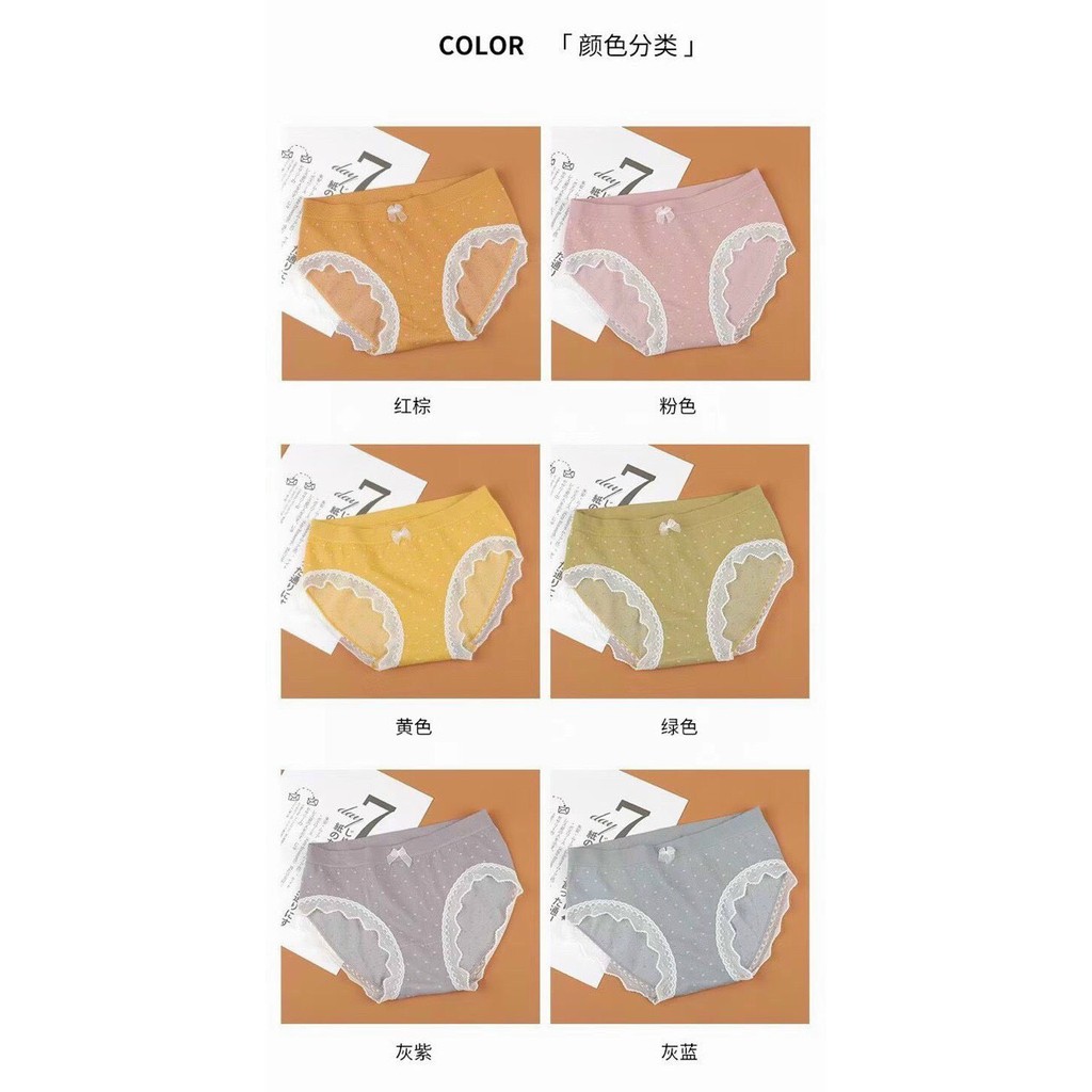 Quần lót nữ cotton viền ren  cực đẹp thoáng mát mềm mịn- QL42