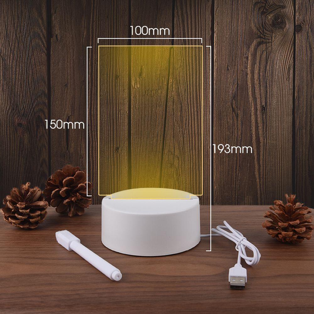 Bảng Ghi Chú Bằng Acrylic Không Khung Có Đèn Led Và Kẹp Tiện Dụng Cho Văn Phòng / Trường Học