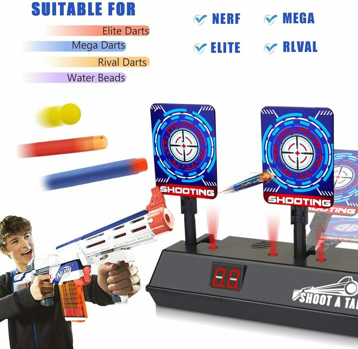 Bia Mục Tiêu Điện Tử Tự Động Phát Âm Thanh Và Ánh Sáng Cho Súng Nerf N-strike Elite / Mega / Rival Series