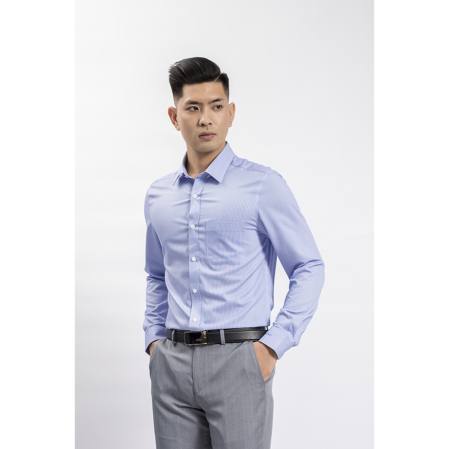 Sơ Mi Dài Tay Aristino  ALS53908 Regular chất sợi Sồi cực mát, thấm hút mồ hôi tốt có 38/39/40/42/42