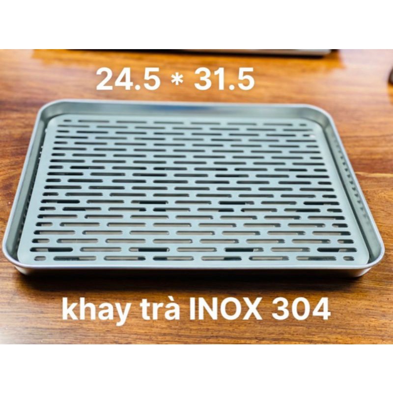 Khay Trà INOX 304, Khay INOX, Khay Đựng Ấm Chén, Khay Úp Ly
