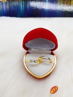Nhẫn đôi bạc xi vàng