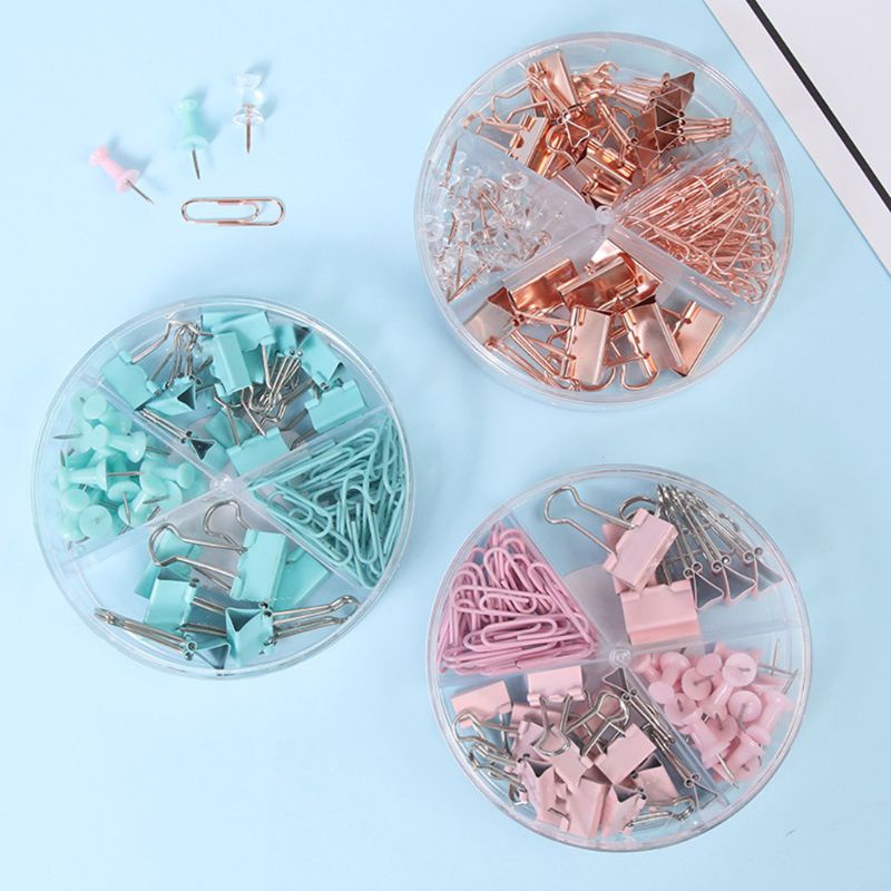 Set 72 Kẹp giấy bằng kim loại đa năng thiết kế tiện dụng cho văn phòng