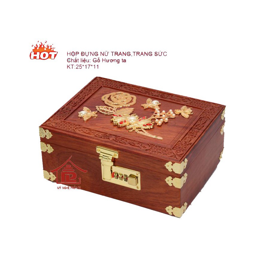 Hộp đựng trang sức gỗ hương cao cấp