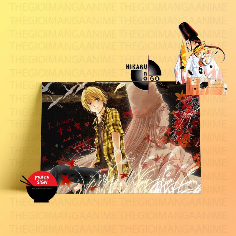 Tấm Postcard cao cấp HIKARU NO GO KÌ THỦ CỜ VÂY giấy 260gsm A5 anime chibi