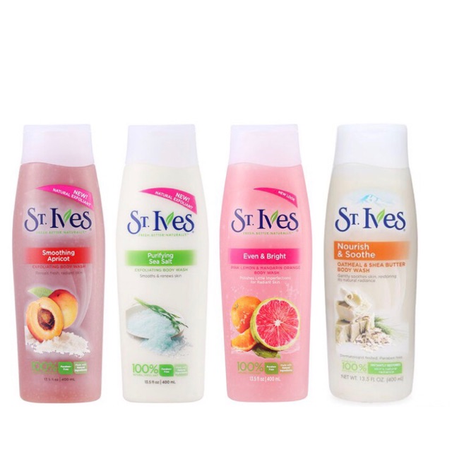 Sữa tắm tẩy tế bào chết ST.Ives Hương Mơ/ Muối Biển/ Cam Chanh 400ml | BigBuy360 - bigbuy360.vn