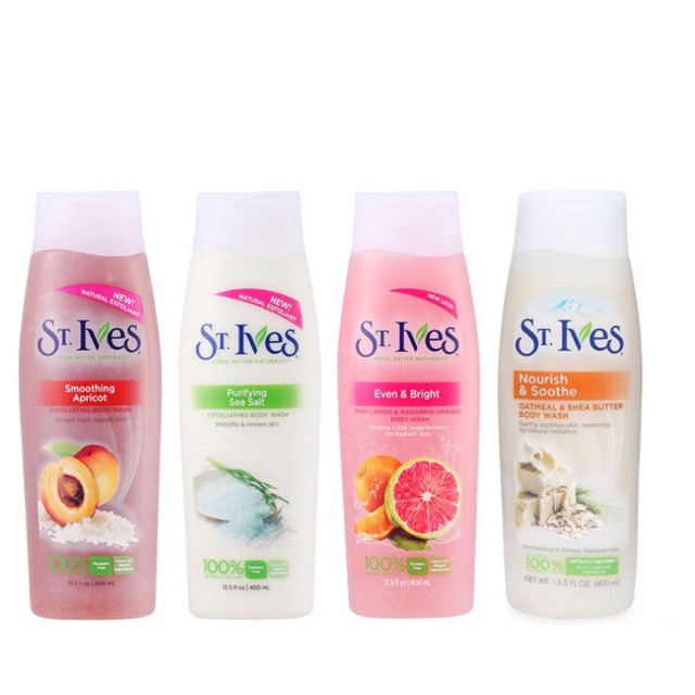 Sữa tắm tẩy tế bào chết ST.Ives Hương Mơ/ Muối Biển/ Cam Chanh 400ml | BigBuy360 - bigbuy360.vn