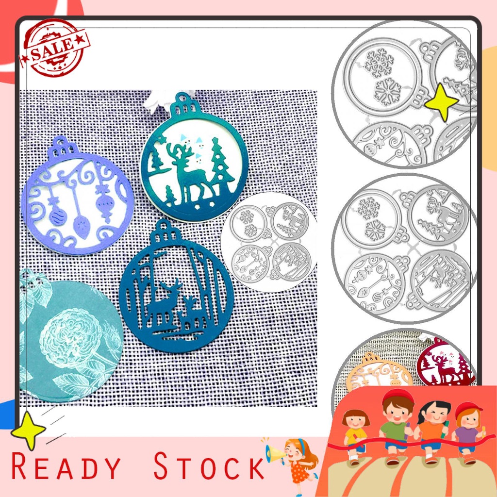 Khuôn cắt giấy làm từ kim loại màu bạc chủ đề giáng sinh trang trí Scrapbook