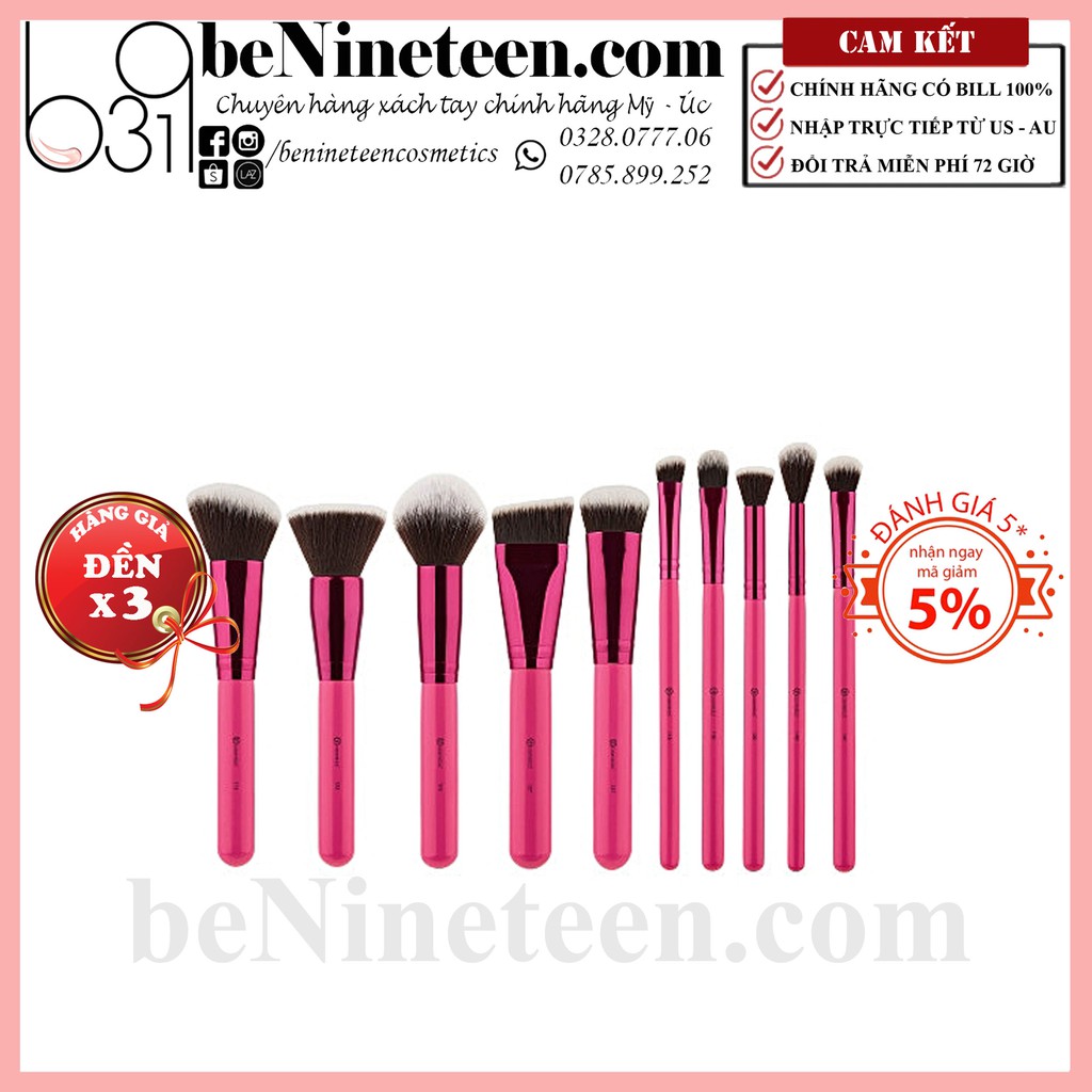 [TẶNG CHOCOLATE HERSHEY] Bộ Cọ BH Cosmetics Sculpt And Blend – Fan Faves 10 Piece Brush Set