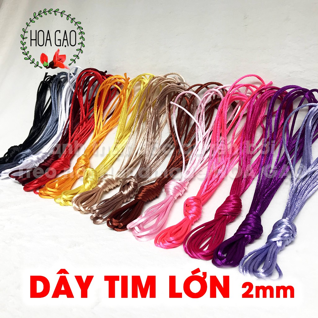 Dây làm vòng tay, dây đan macrame 5m HOA GẠO GTL5 dây tim loại lớn 2mm không bay màu