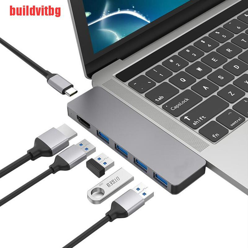 Bộ Chia Cổng Type-C Sang Hdmi 4k 6 Trong 1 Usb 3.0 Tiện Dụng Gvq