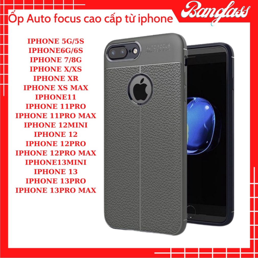 Ốp Đen Auto focus cao cấp từ iphone 5/5S/5SE/6/6S/6P/6SP/7/7P/X/XS/XS MAX/11/11PRO MAX/12/12PRO MAX/13MINI/13PRO MAX/12