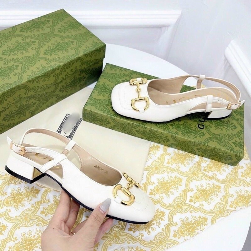 Giày CAO GÓT BÍT MŨI cao 3cm Hàng việt nam xuất khẩu cao cấp, Xăng đan hở gót phù hợp đi làm, đi chơi , 2 màu đen trắng