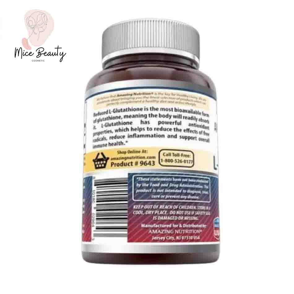 L- Glutathione 1600mg Viên Uống Trắng Da Giúp Cải Thiện Da Sạm Màu, Mờ Nám, Mờ Tàn Nhang